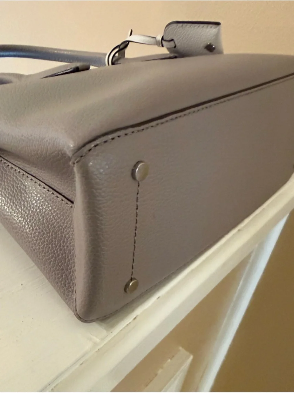 Kate Spade Eva Top Zip Satchel Soft Grey EUC - Picture 7 of 17